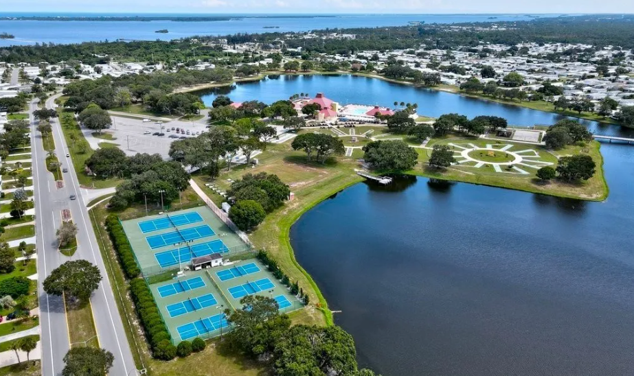 Barefoot Bay aerial drone view